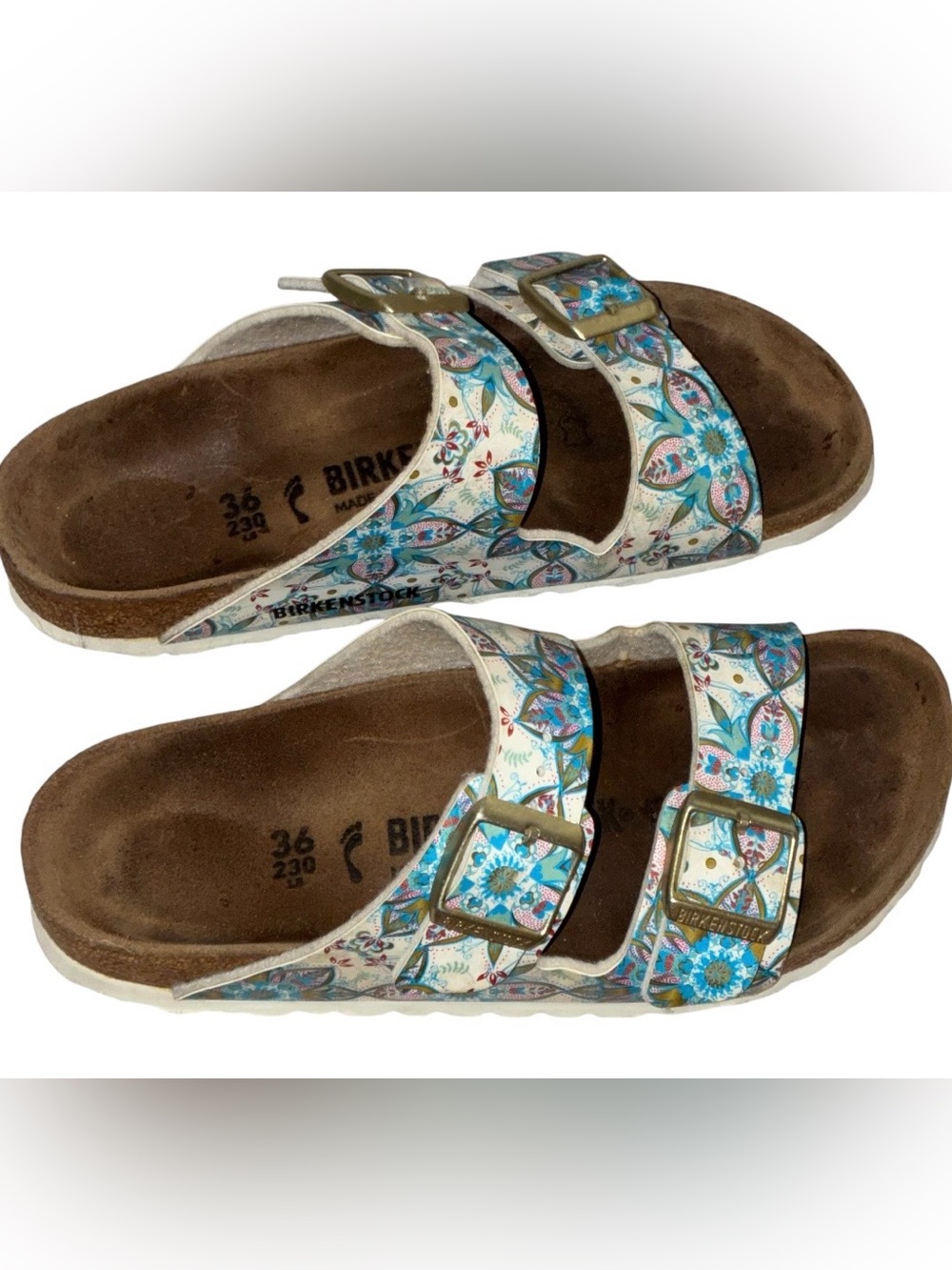 Birkenstock Flor Boho Flowers White Sz 36